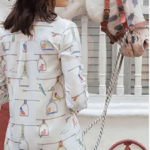 Rönner Design Aurora Collection Birds of paradise Equestrian Top size L - Picture 7 of 8